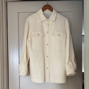 Babaton Ivory Textured Shirt Jacket